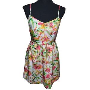 J Crew Floral Dress White sz 6